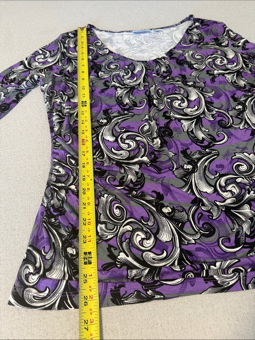 New York & Company Purple Swirl Print Women's Top SZXL - Picture 11 of 15